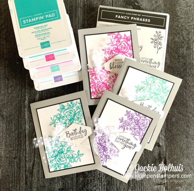 You can make simple DIY cards with an ink color or two, a stamp set, and a little cardstock.
