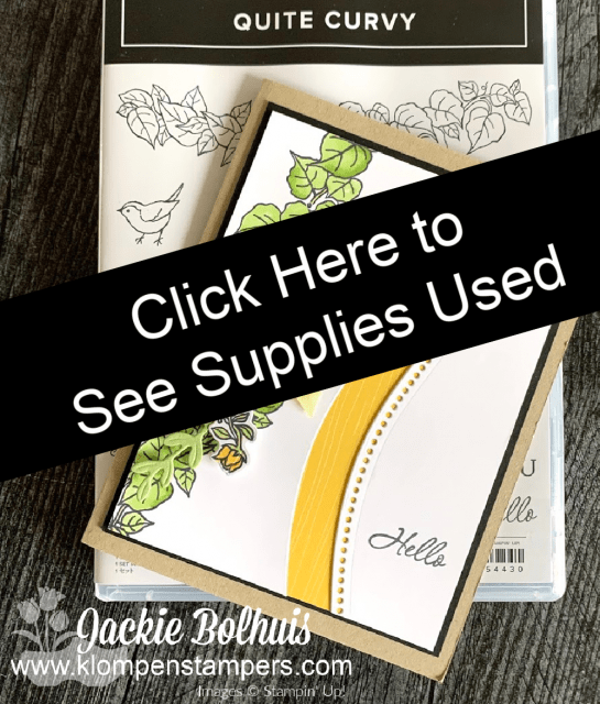Click to see supply list for this quite curvy card.
