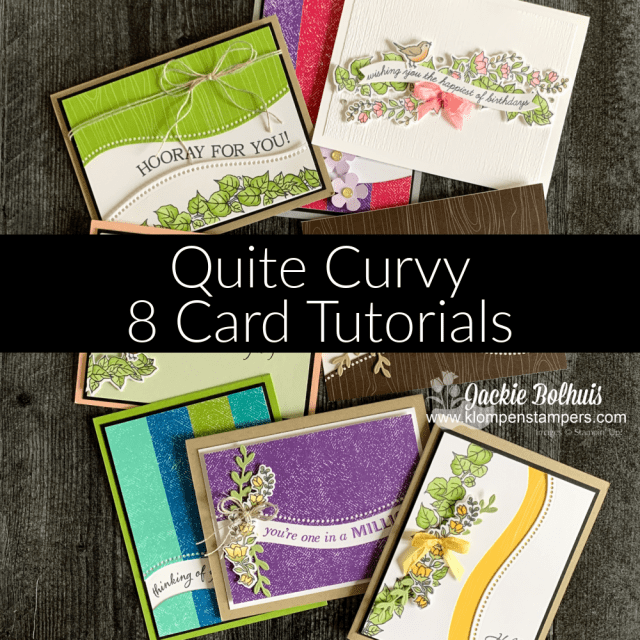 Don't miss out on the Quite Curvy card tutorial that teaches you how to make 8 handmade cards.