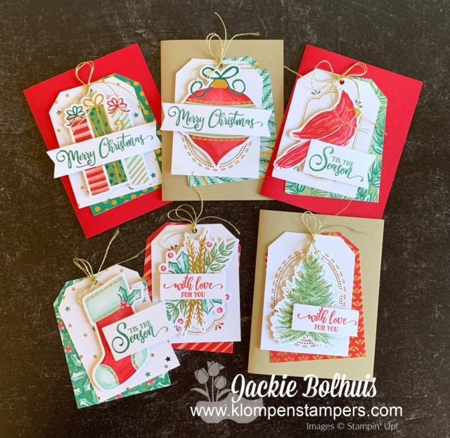 Christmas tags you can DIY with an easy kit - the Stampin' Up! Tag Buffet Project Kit