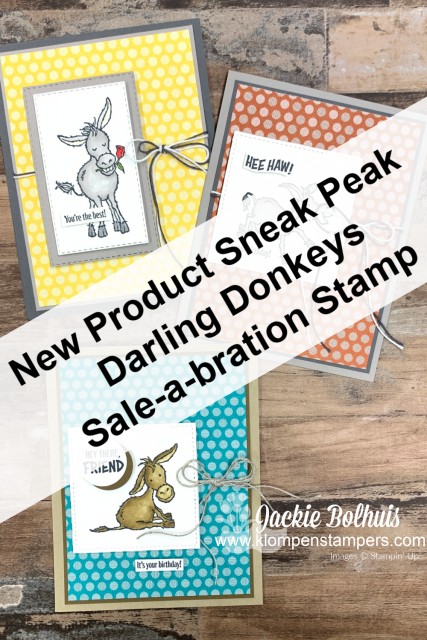 These 'Darling Donkeys' can be earned free during Stampin' Up! Sale-A-Bration and they are stinkin' cute!
