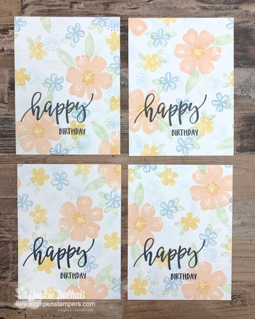 Dave's 4 happy birthday cards completed.