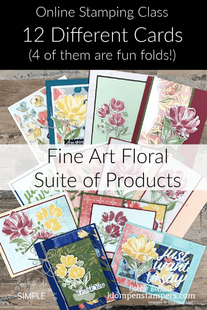 Grab this online stamping class that gives you 12 different card tutorials; 4 of them are the best fun fold cards ever with this stamp set.