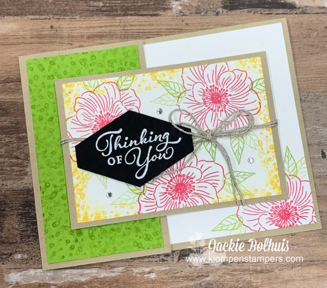 The Easiest Fun Fold Card here features a greeting from the Stampin' Up! Happy Thoughts stamp set