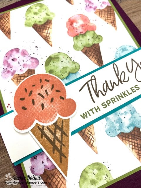 The stamped sprinkles on this sweet ice cream cone make it complete. 