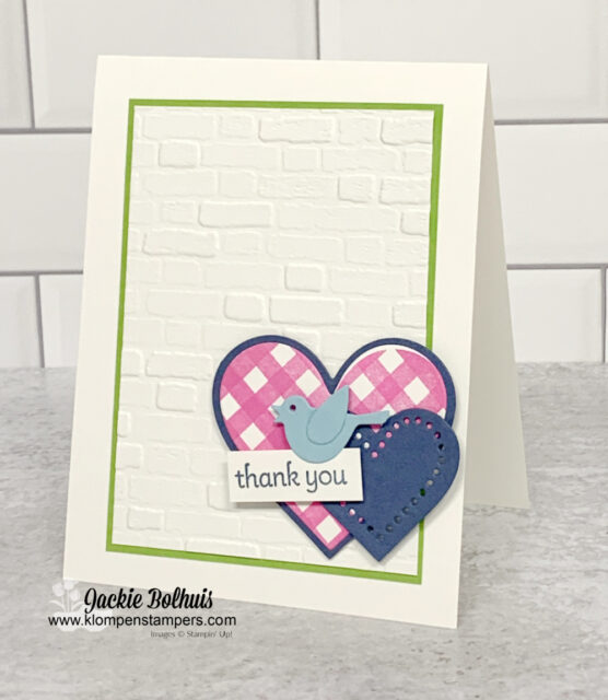 Your cutest greeting cards can be made as a thank you card with embossed background.
