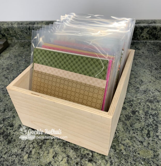 For my 6 inch papers I use a box I got from Stamp-n-Storage