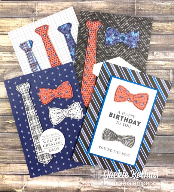 Handmade Birthday Cards for Dad that can be made with the Stampin' Up! Handsomely Suited bundle.