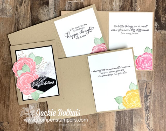 Last step in your card making method is to stamp the inside of your cards