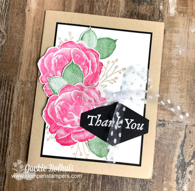 This step of the card making method was cutting the roses out with scissors.