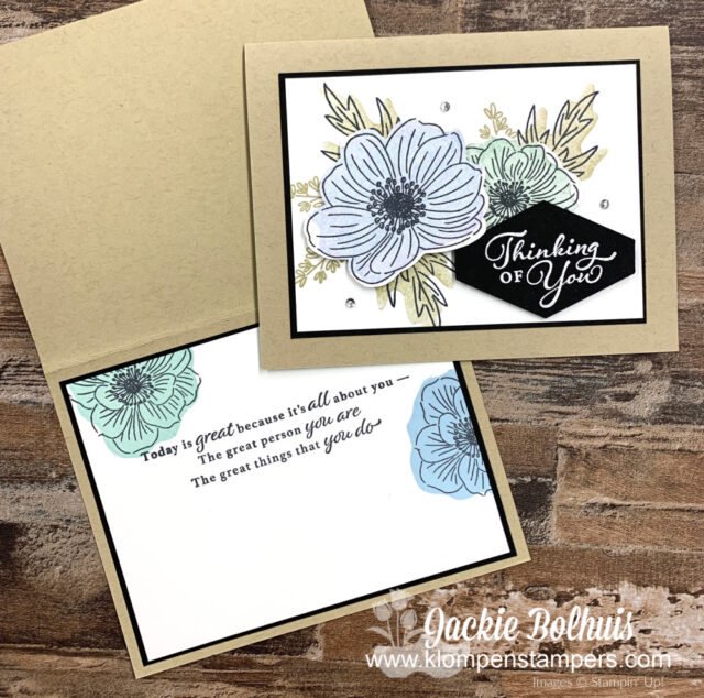 The new reversible stamps were used on the outside of my greeting card but also on the inside!