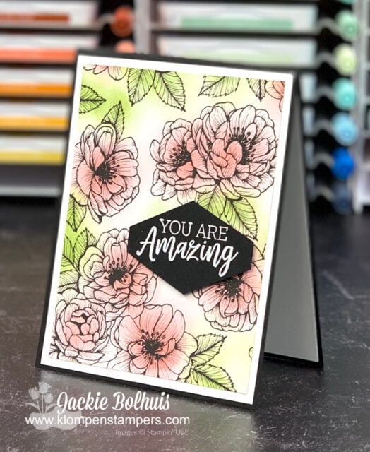 This full size greeting card shows how beautiful the craft ink blending brushes work for an entire card background