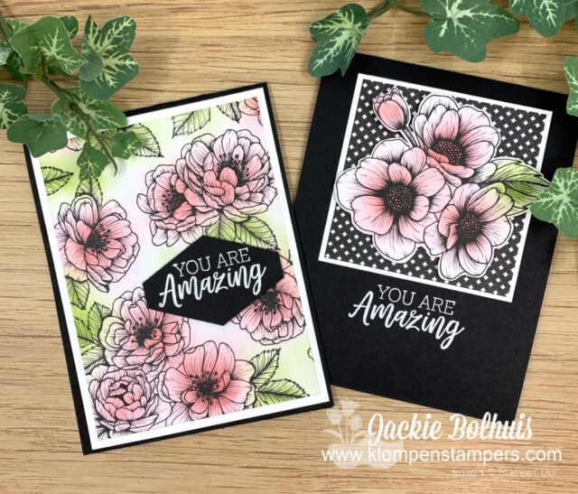 The best blending brushes are made by Stampin' Up! I used them to color these floral cards in soft pinks and green inks