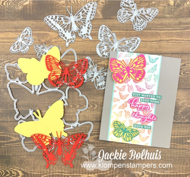 You can use your dies on cardstock to get the solid body to go behind these butterfly brilliance beauties.