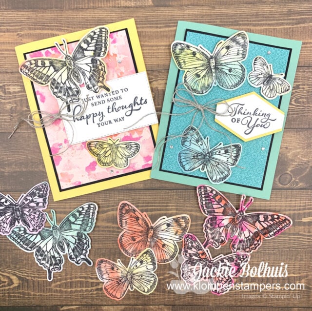 I made a 'Thinking of You' card with Stampin Up Butterfly Brilliance.