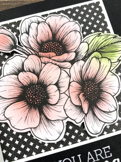 The blending brushes really work to help you achieve highlight and lowlight colors on your stamped images.