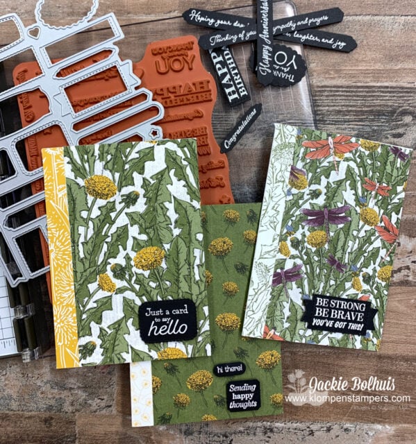 Die cutting a bunch of greetings at one time makes for simple and fast card making.