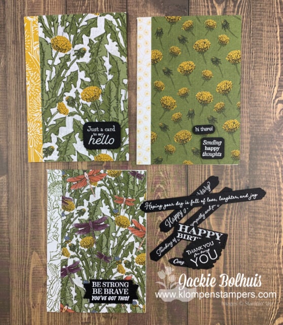 These are simple cards I made using the Dandy Garden Designer Paper from Stampin' Up!