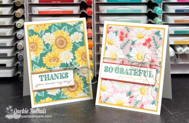 Need a simple thank you card idea? Use your beautiful designer paper and 'Ornate Thanks' greeting.