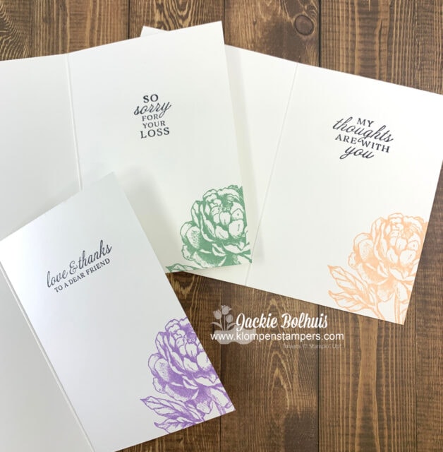 Add a special touch to your handmade cards and stamp the inside of the card with the peony.