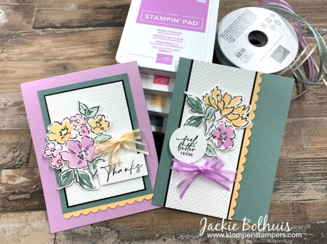 2 step stamping is super simple to do and is a great time saver on these 2 cards I madee.