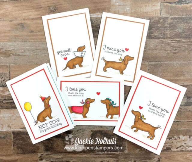 DIY Birthday cards featuring the Stampin' Up! Hot Dog are too adorable to pass up!