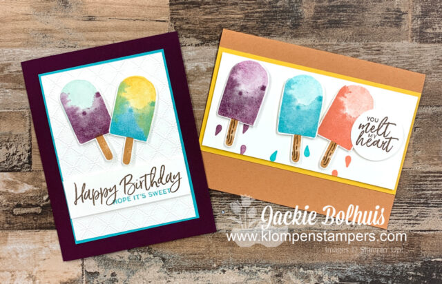 This handmade birthday card features the Stampin' Up! Sweet Ice cream stamp set.