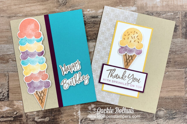 You can stack the ice cream scoops for extra fun on your handmade cards.
