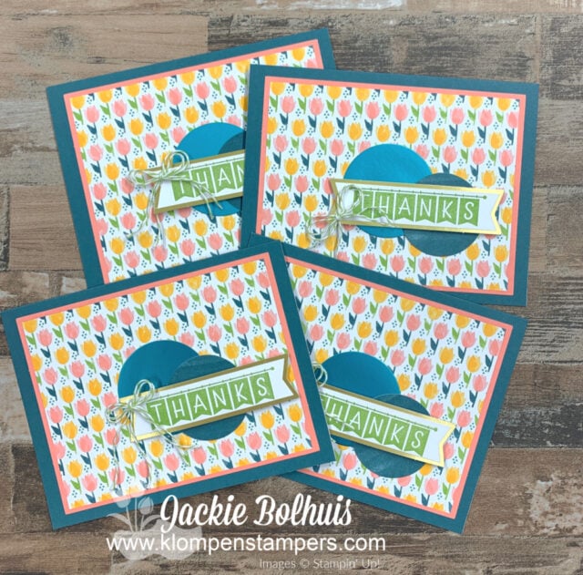 Amazing Greeting Cards to express thanks that showcase designer paper.