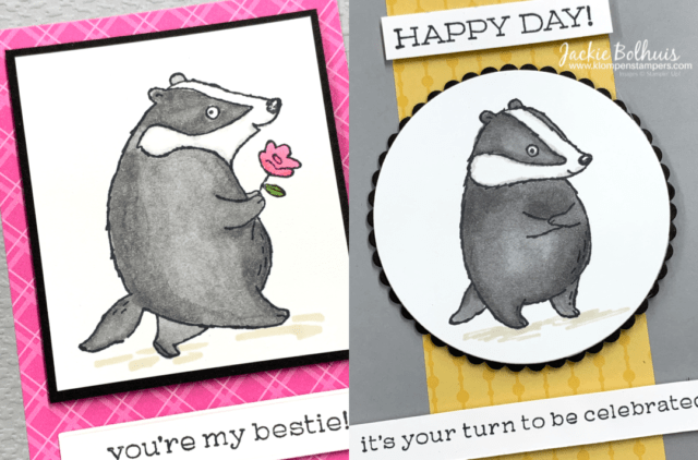 The Stampin' Up! Badger Besties stamp set makes easy fun cards for friends.