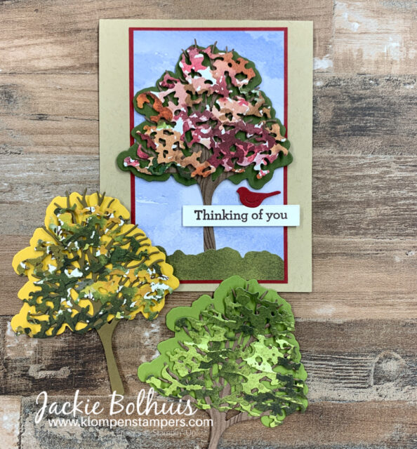 Each of these handmade cards for men has a different look depending on which designer paper I used to cut the 'leaves from.