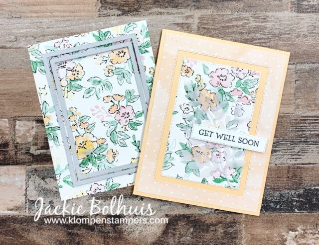 To make these paper cards you start with cutting out a center of the designer paper. 