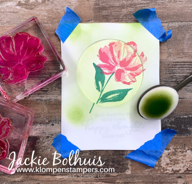 When you use your die cut shapes to create your mask you can then use your blending brushes to create an inked layer.