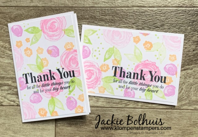 These are the final looks at my creative thank you cards using the one sheet wonder method.