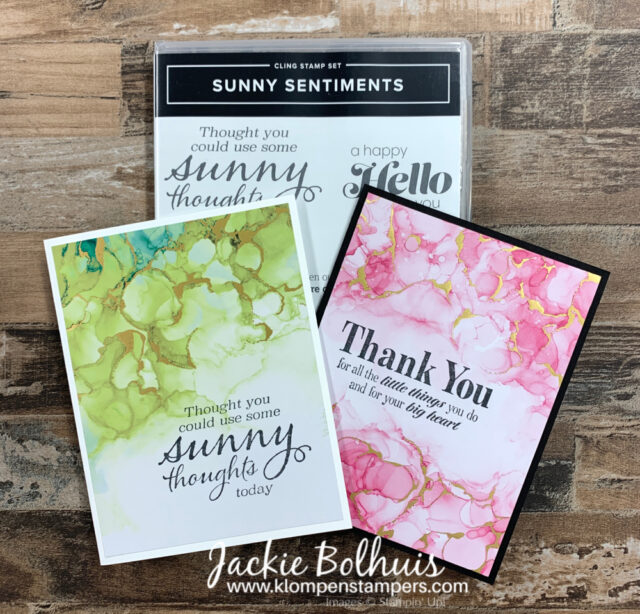 These thoughtful cards feature paper that have an alcohol ink appearance with gold veins. They are stunning.