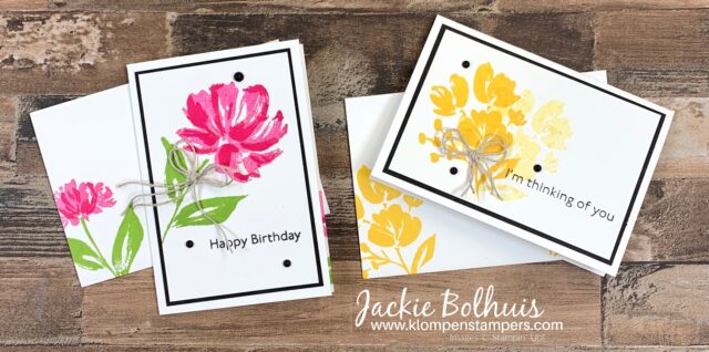 stepped-up-beginner-cards-with-black-cardstock-layer-linen-thread-bow-and-colored-dot