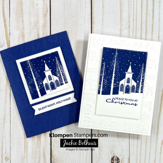 Christmas cards made with Peace to You stamp set and stamparatus stamp positioner