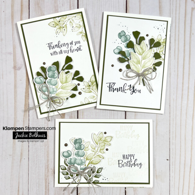 3 handmade cards using the Forever Fern stamp set from Stampin' Up! Shows how to learn card making and create these cards.