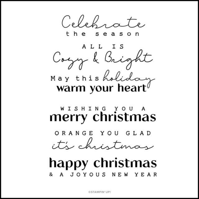Set of rubber stamps to use on Bright & Cozy Christmas Card Kit from Stampin' Up!