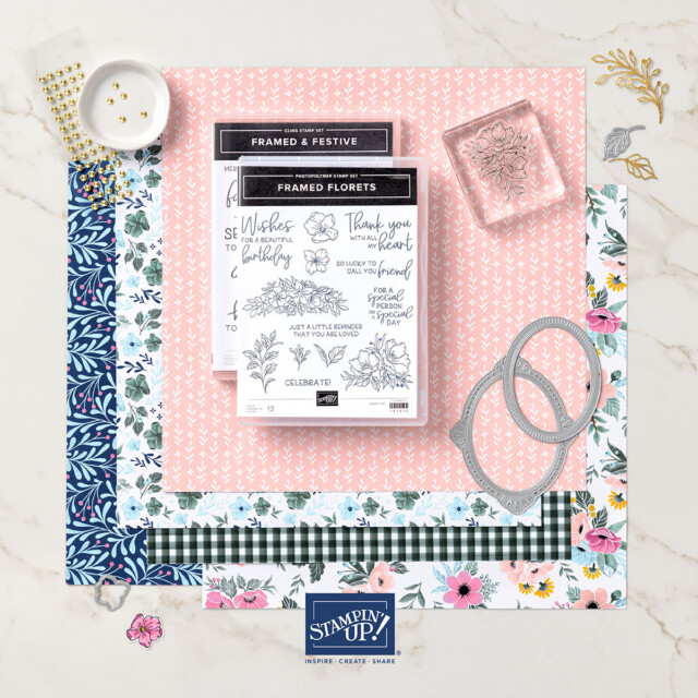 Fitting Florets stamp set, dies and designer series paper from Stampin Up