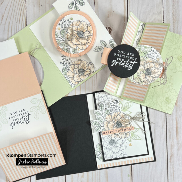Fun Fold card making templates made with cottage rose stamp set