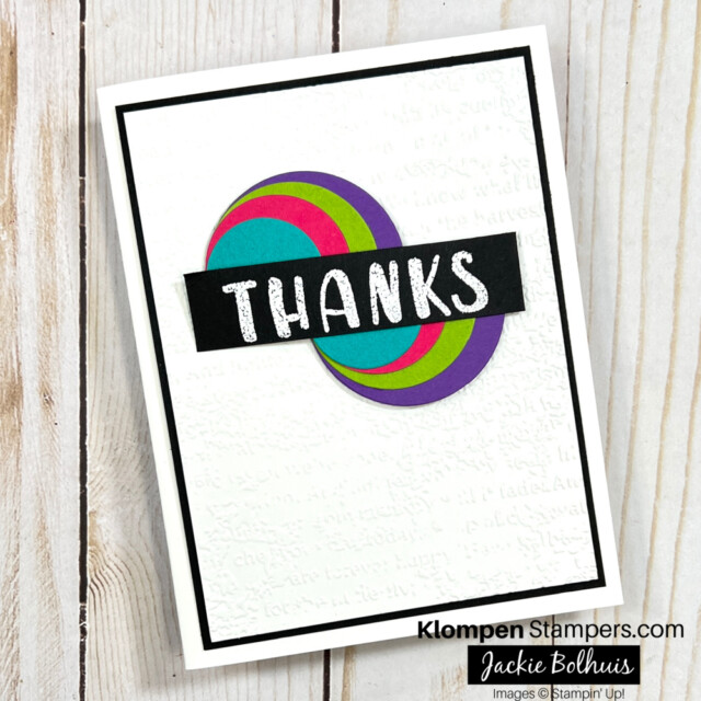 thank you card made using layered circles