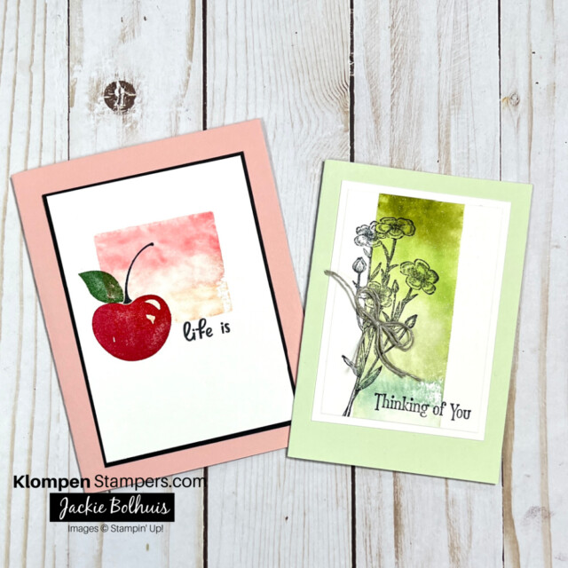 Use markers and acrylic blocks to stamp fun card backgrounds