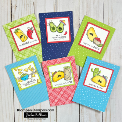 notecards made with Taco Fiesta stamp set stampin up