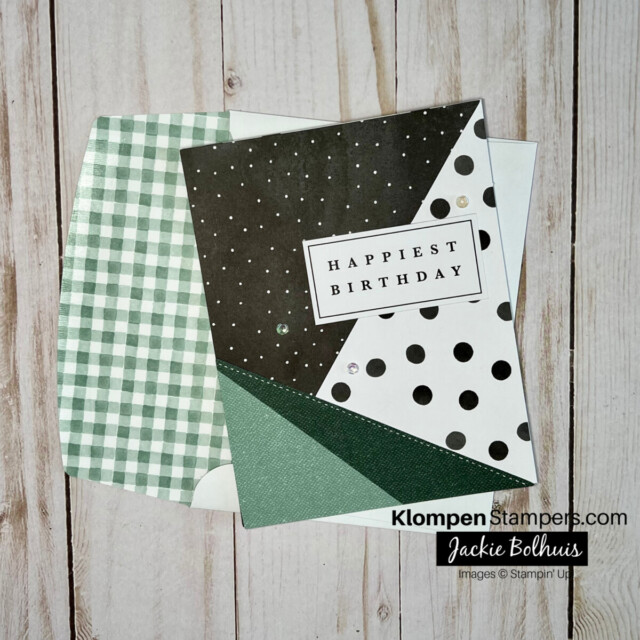 masculine birthday card with polka dots and a sentiment that says "happiest birthday"