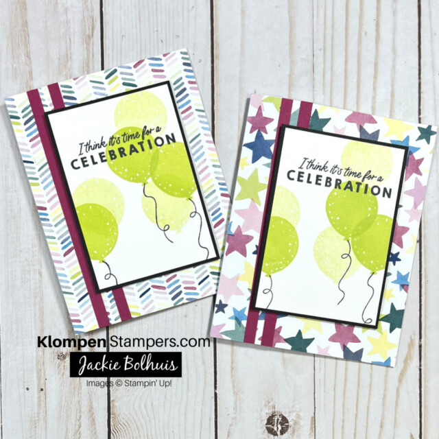 two handmade birthday cards with balloons on them. made with the stamp set called Beautiful Balloons from Stampin' Up!
