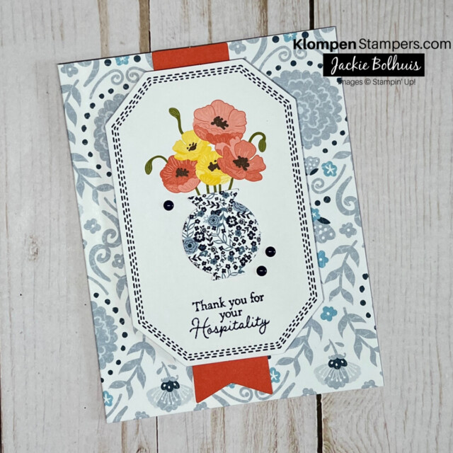 Handmade greeting card that was created using the subscription box June 2023 Paper Pumpkin.