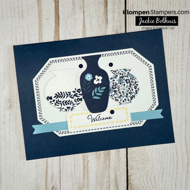 Handmade greeting card that was created using the subscription box June 2023 Paper Pumpkin.