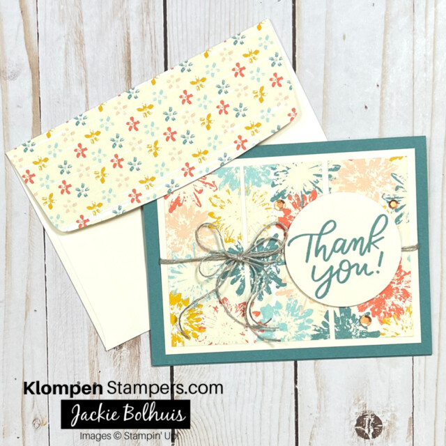 thank you card designed using a card sketch and stampin' up! designer series Paper