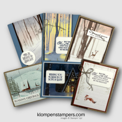 6 quick Christmas Cards made using Designer Series Paper